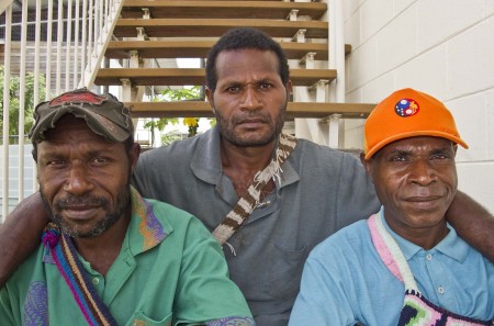 Paul, Kamilus and Daniel, three translators from the Mum language group